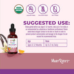 MaryRuth's liquid multivitamin for babies showing key nutrient callouts