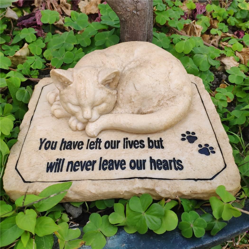 Carchistan cat memorial stone grave marker front view for outdoor garden