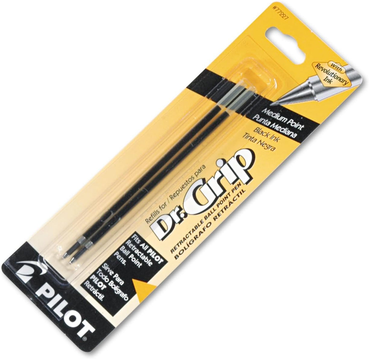Pilot 77227 Black Medium Point Retractable Ball Point Refills 2 Count - Image 1