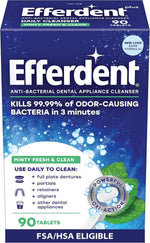 Efferdent Denture Cleaner Tablets, Minty Fresh & Clean, 90 Count | Retainer Cleaner, Use Daily To Clean Dental Appliances, Full Plate Dentures, Aligners & Mouth Guards - Image 10
