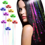 Acooe LED Light Up Hair Clips 30 Pack showing front view of multicolored flashing fiber optic barrettes