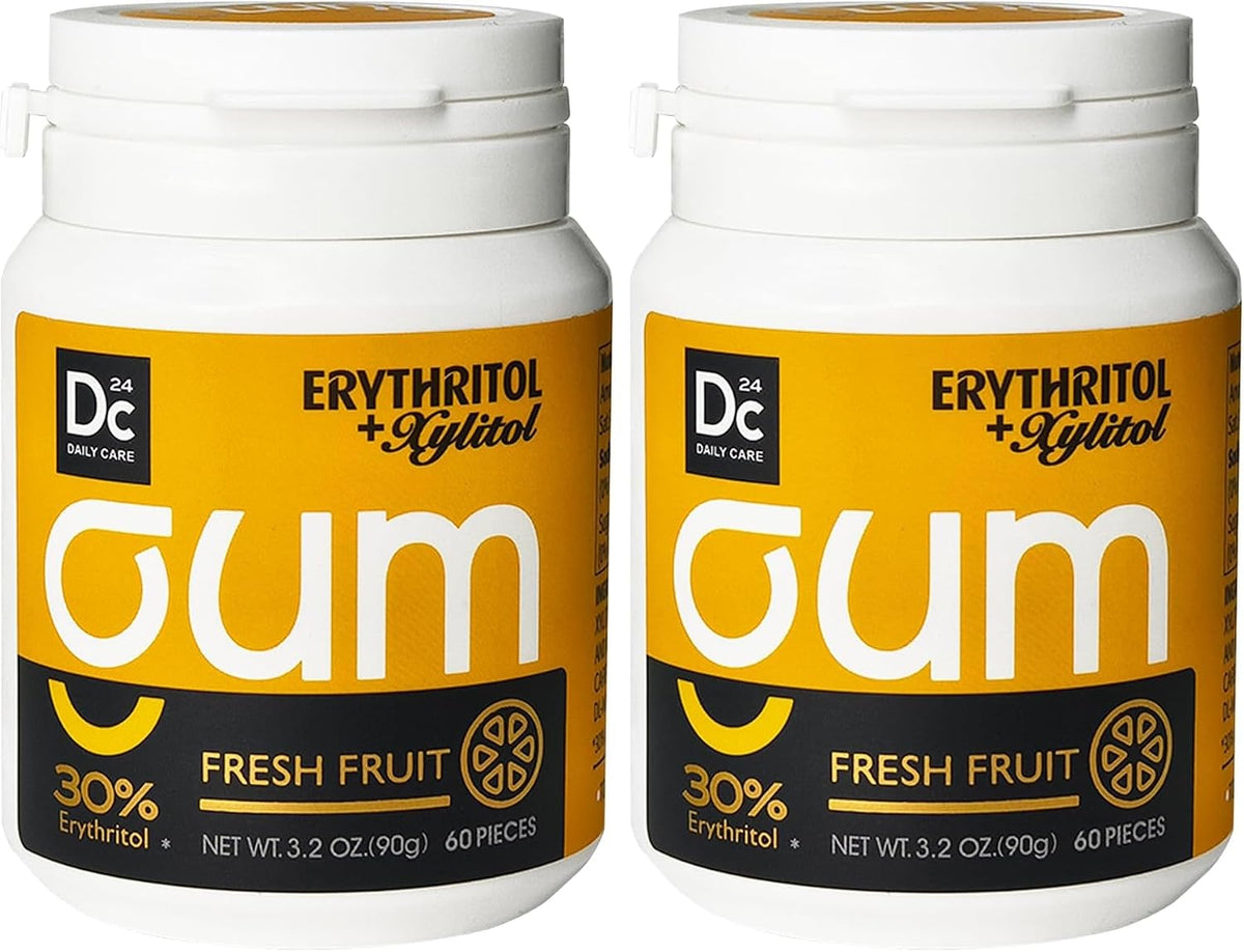 DC24 DAILY CARE Xylitol Chewing Gum with Erythritol, Aspartame Free & Sugar Free Gum for Dry Mouth, Low-Calorie, Sugarless, Assorted Flavors Variety Bulk Pack 60-Piece Pack, 4 Packs - Image 13