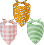 Three reversible summer floral dog bandanas for pets