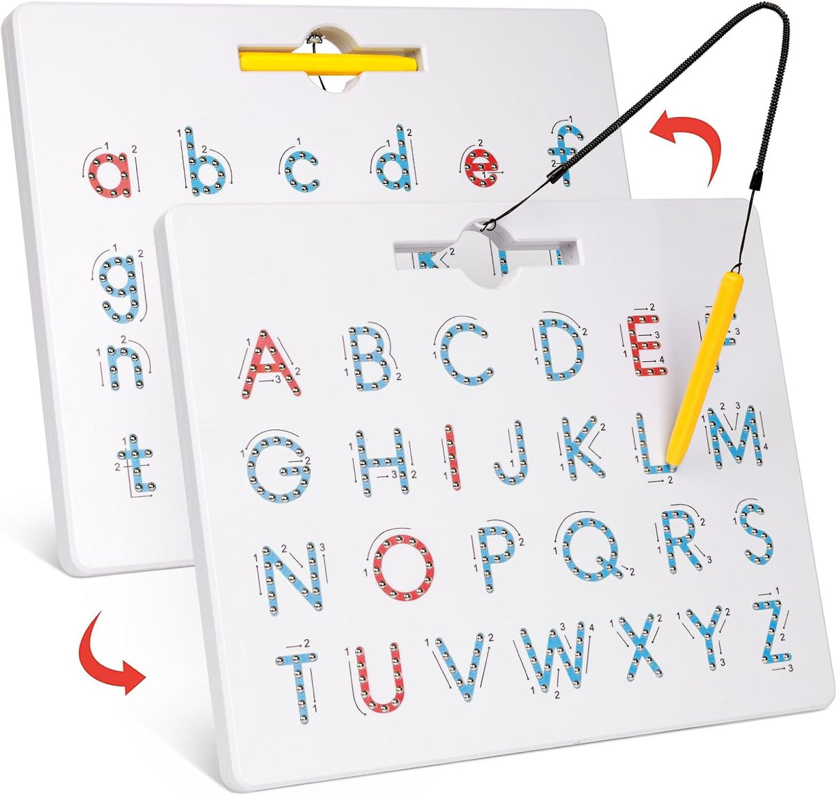 Gamenote double sided magnetic letter board front view for kids