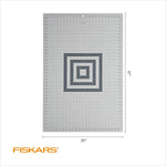 Fiskars gray cutting mat with yellow grid markings