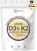 Micro Ingredients Vitamin D3 10,000 IU + K2 MK-7 200 mcg Per Serving, 90 Softgels | Extra Strength* 2-in-1 D3 K2 Supplement | Easy-to-Swallow Softgels Made with Coconut Oil | Non-GMO, Gluten Free - Image 9