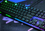 Cherry MX 10.0N low profile mechanical keyboard side angle showing ultra-slim aluminum housing