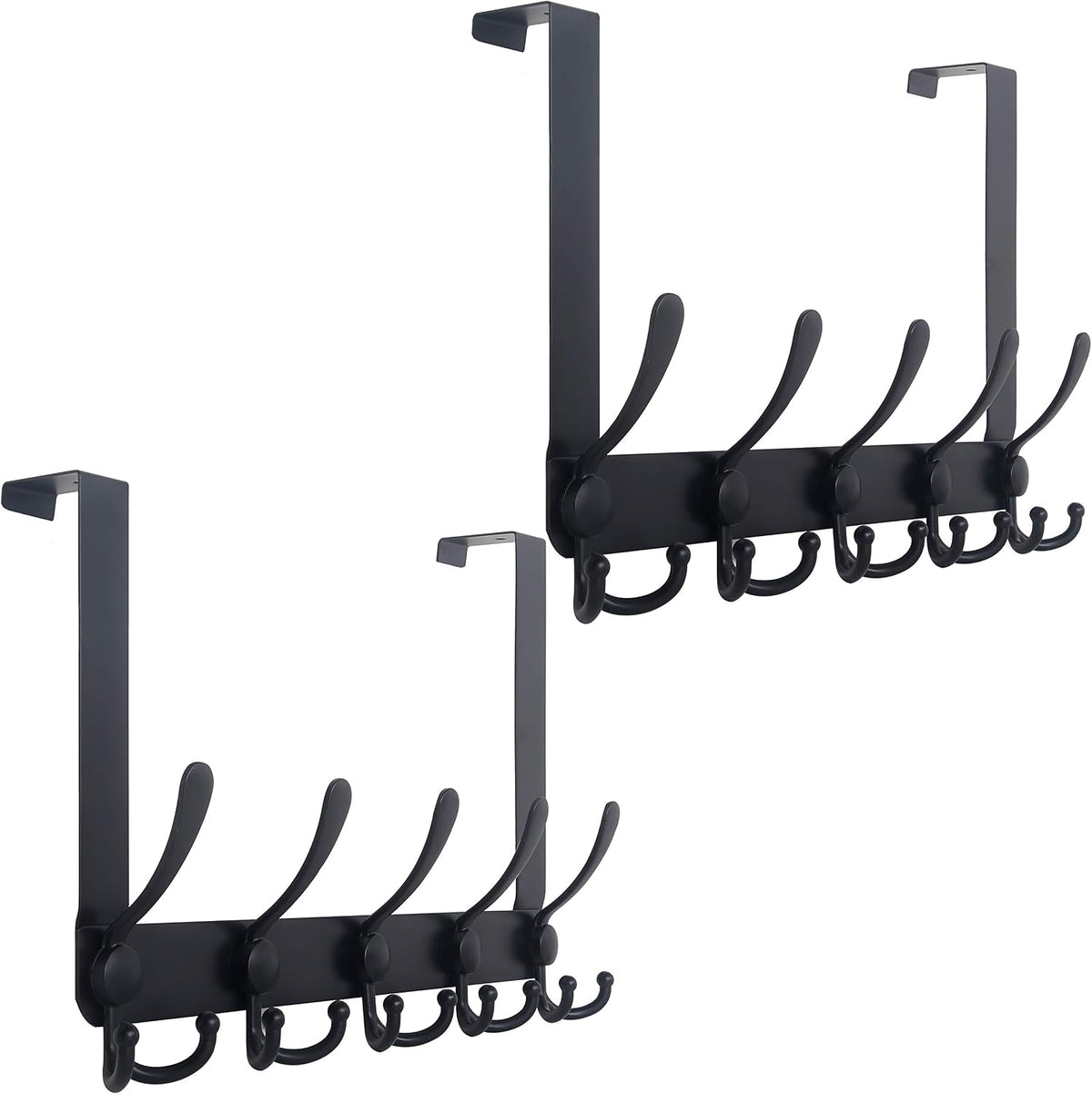 WEBI over the door hook rack front view in black