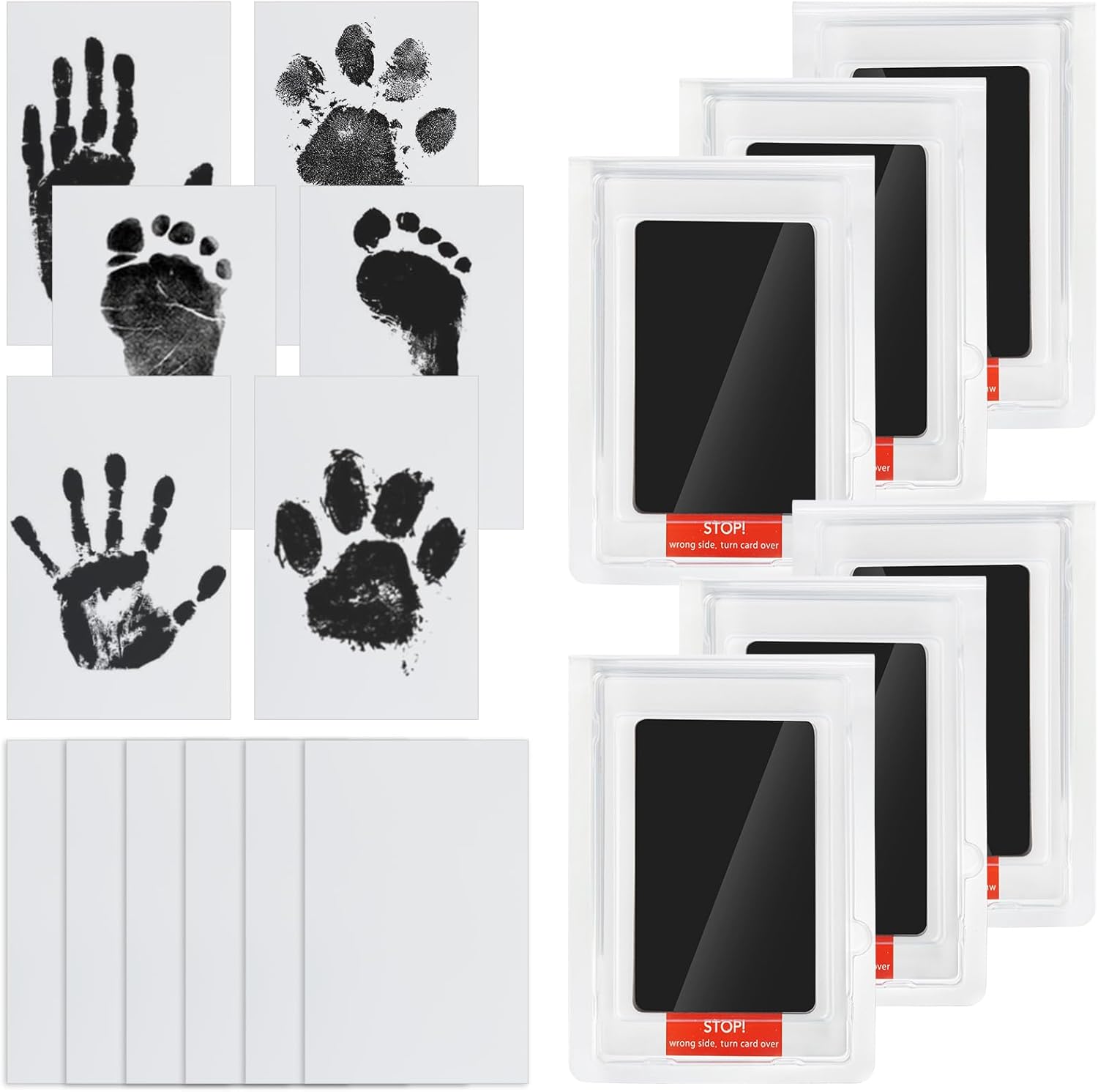 Jazb baby inkless hand and footprint kit front view packaging showing jet black ink pads