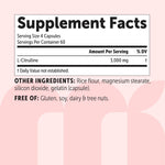Micro Ingredients L-Citrulline supplement facts nutrition label