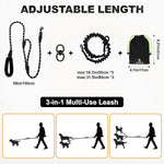 LEOSASA three in one multiple pet walking lead with shock absorbing bungee lines.