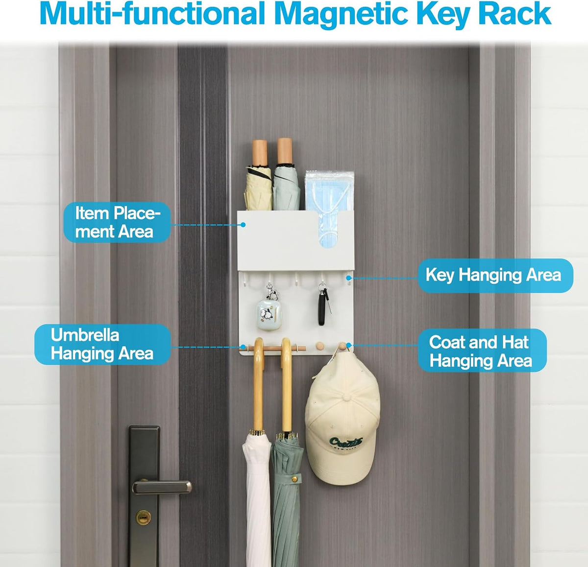 Advezo key rack featuring sturdy hanging hooks