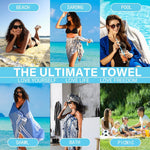 Widdonen Turkish beach towel being shaken free of sand