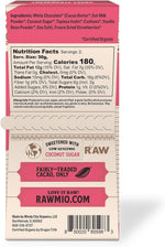 Back of Rawmio packaging with nutrition facts