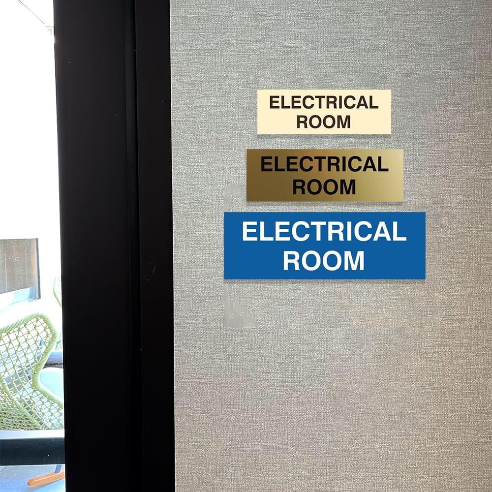 All Quality medium electrical room sign showing laser engraved lettering