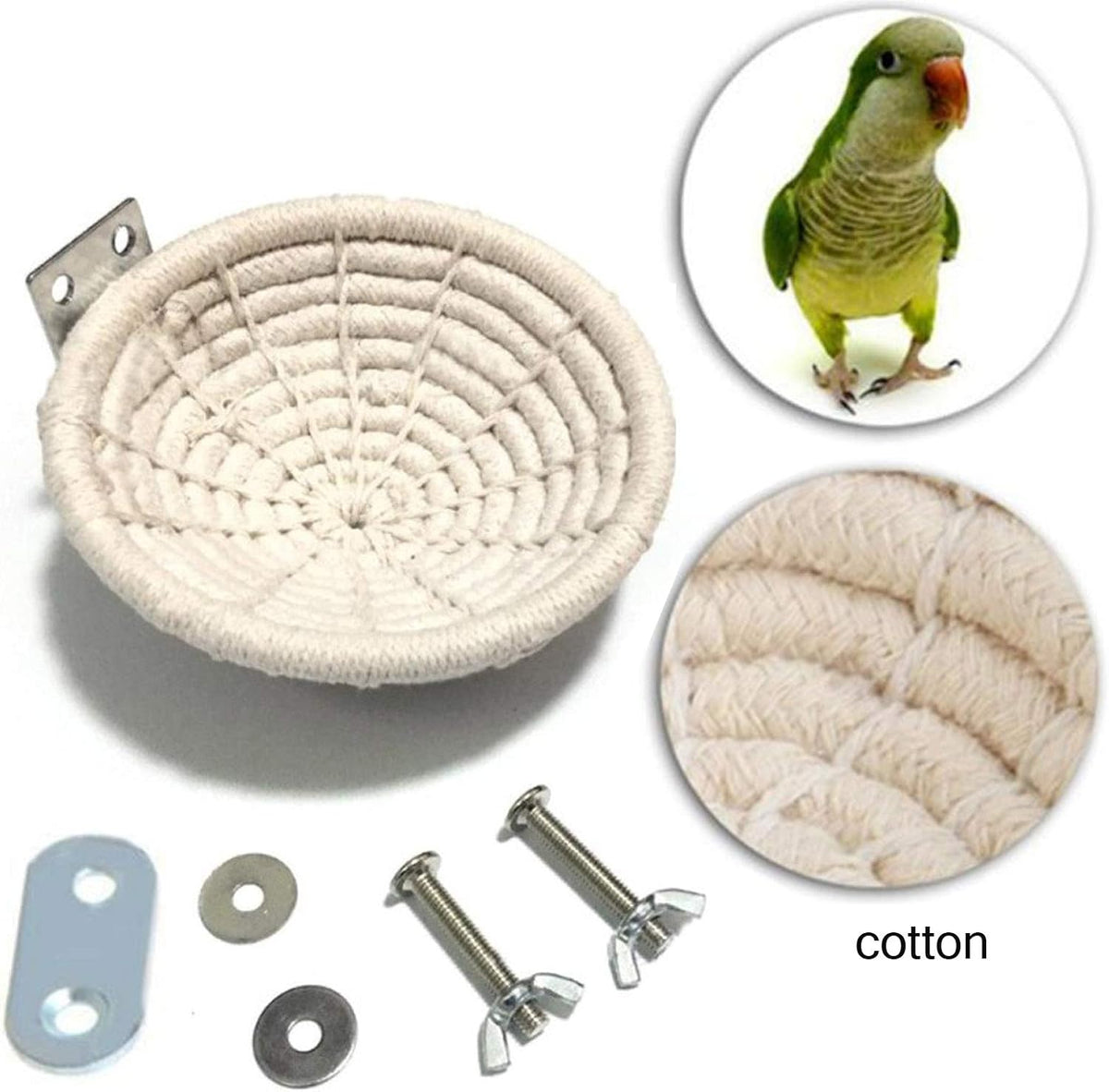 Hamiledyi small parrot nest showing included soft mat