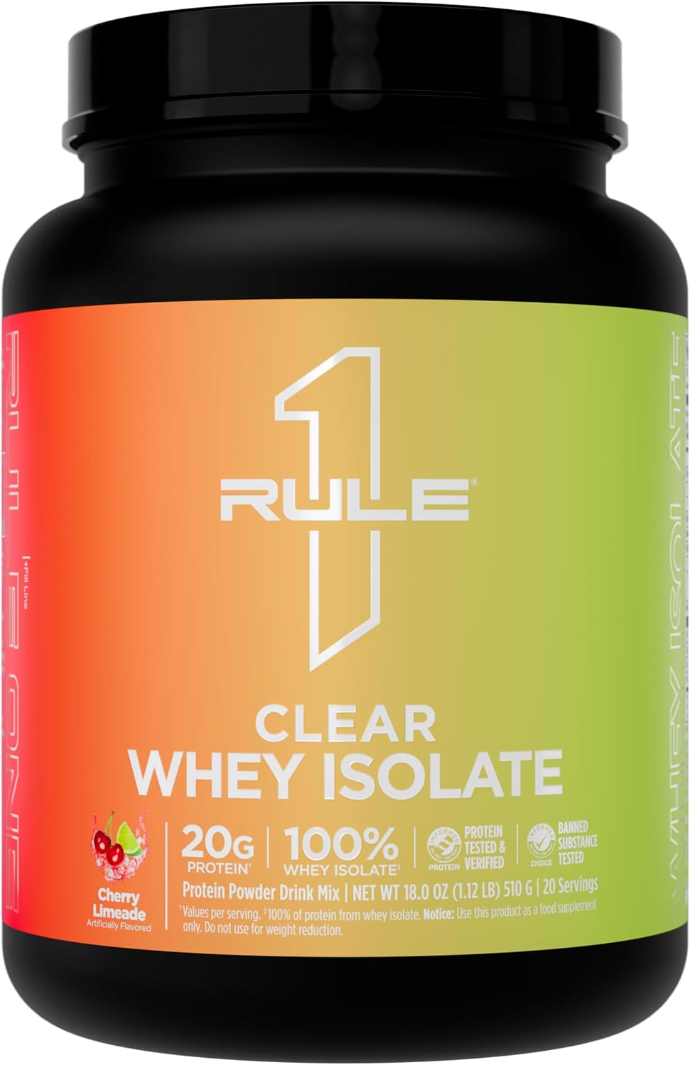 Rule 1 Proteins Clear Whey Isolate, Cherry Limade, 27 Servings | 20g All-Whey Isolate Protein Mix, Over 9g EAAs, 90 Calories, Zero Sugar, Easy to Digest, Light, Crisp, and Refreshing Taste - Image 13