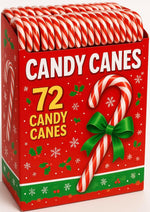 Detailed shot of the Muchai Innovations holiday candy cane bulk package showing the clear individual wrapping