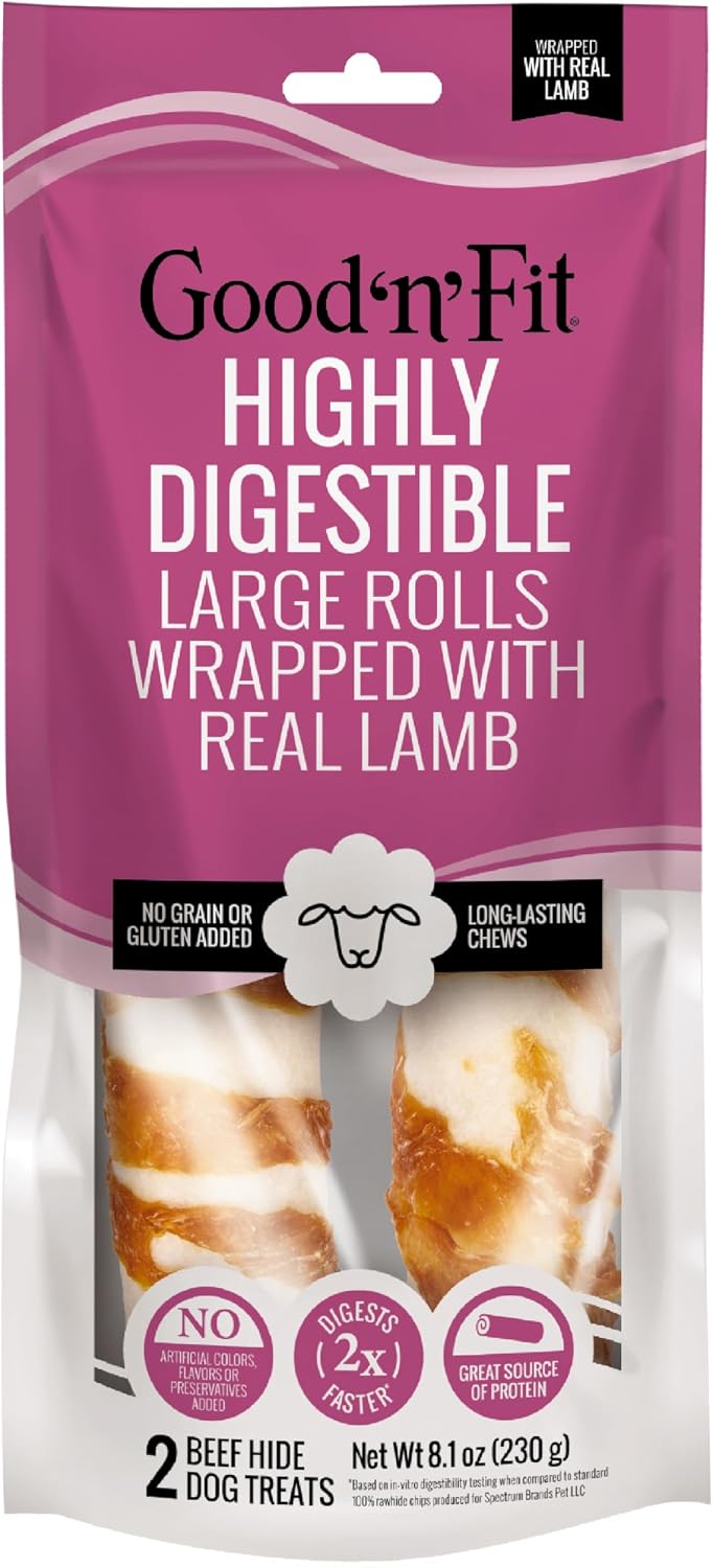 Good 'n' Fit Twist Sticks Made with Real Lamb, 15 Count, Treat Your Dog to Long-Lasting and Highly Digestible Rawhide Chews - Image 13
