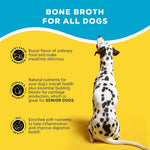 Nutrient rich dog hydration broth powder solution for senior pets
