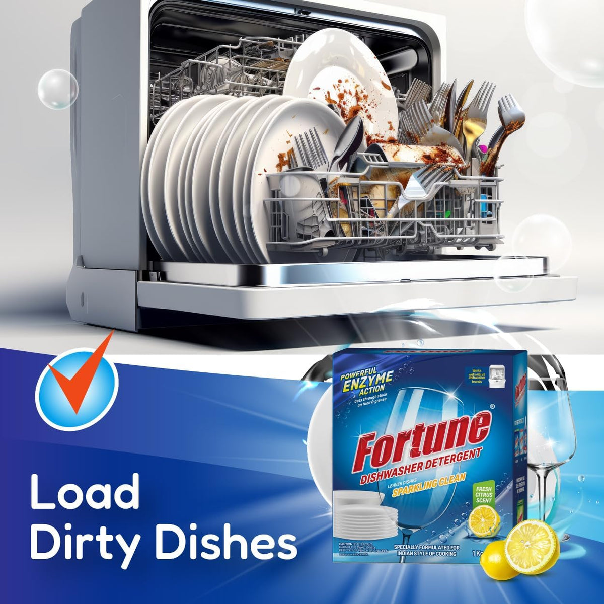 Fortune detergent powder texture close up