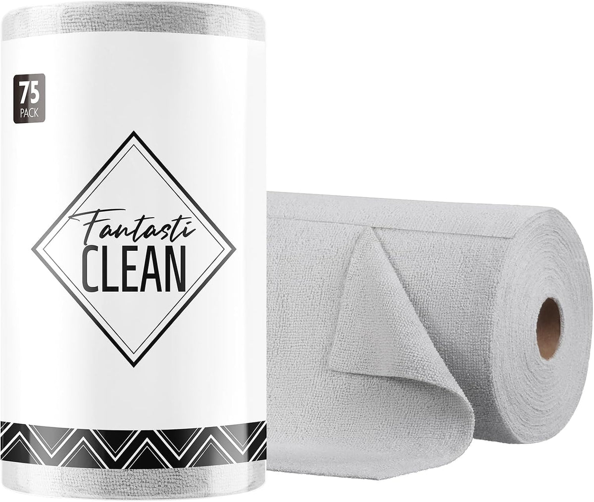 Fantasticlean Microfiber Cleaning Cloth Roll-75 Sheets, 12" x 12" (Purple) | Super Absorbent, Lint-free, Tear-away Microfiber Towel Roll, for All-Purpose Cleaning, Reusable Alternative to Paper Towels - Image 11