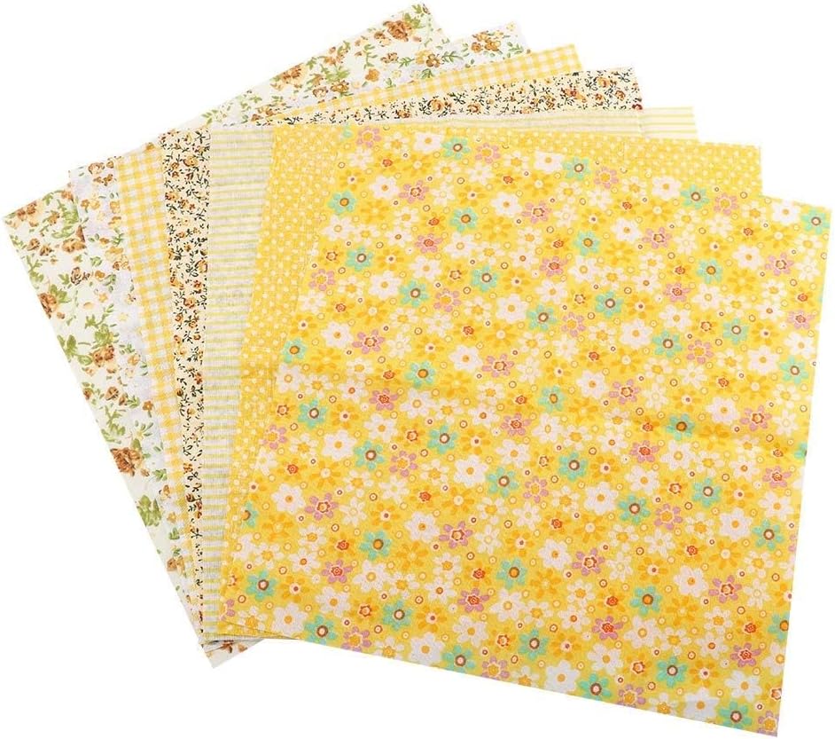 TOPINCN cotton fabric bundle front view showing yellow squares