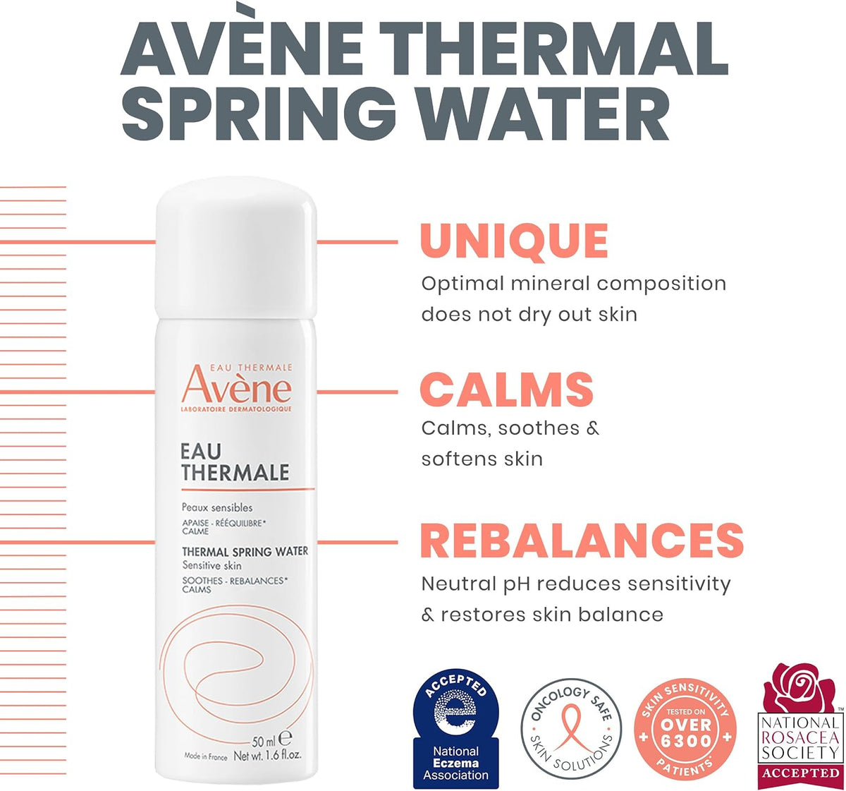 Avene Thermal Spring Water facial mist being applied to face