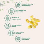 Micro Ingredients herbal softgels closeup and capsule detail