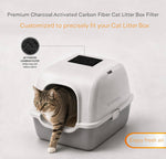 Pack of ten durable charcoal air deodorizer inserts for standard pet litter boxes.