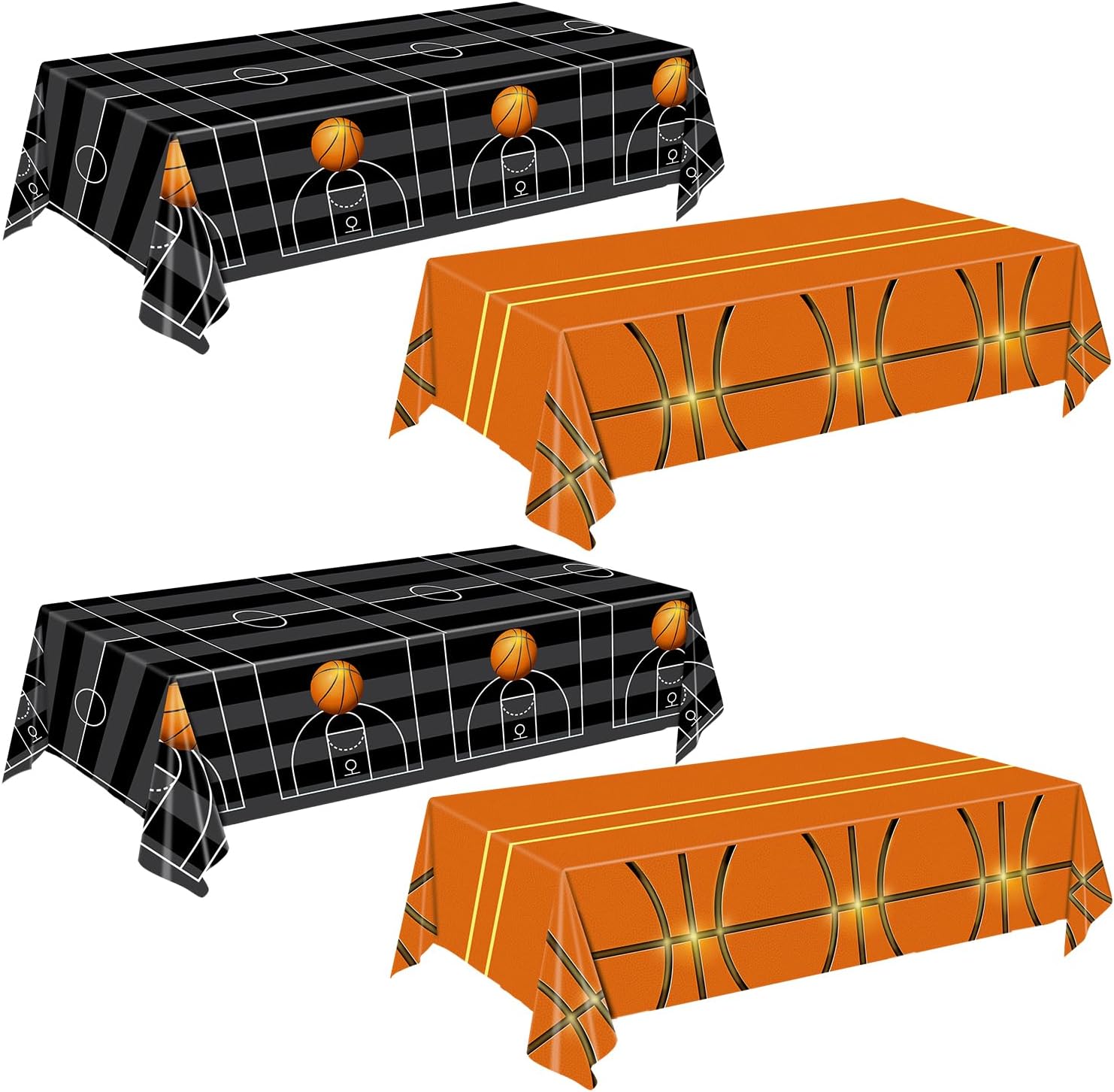 QIYANPAX basketball tablecloth four piece pack front view showcasing court design