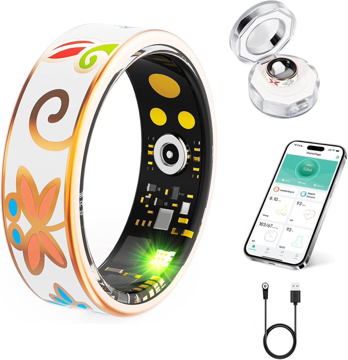 Chendssfkd Advanced Smart Ring Rose Gold front view