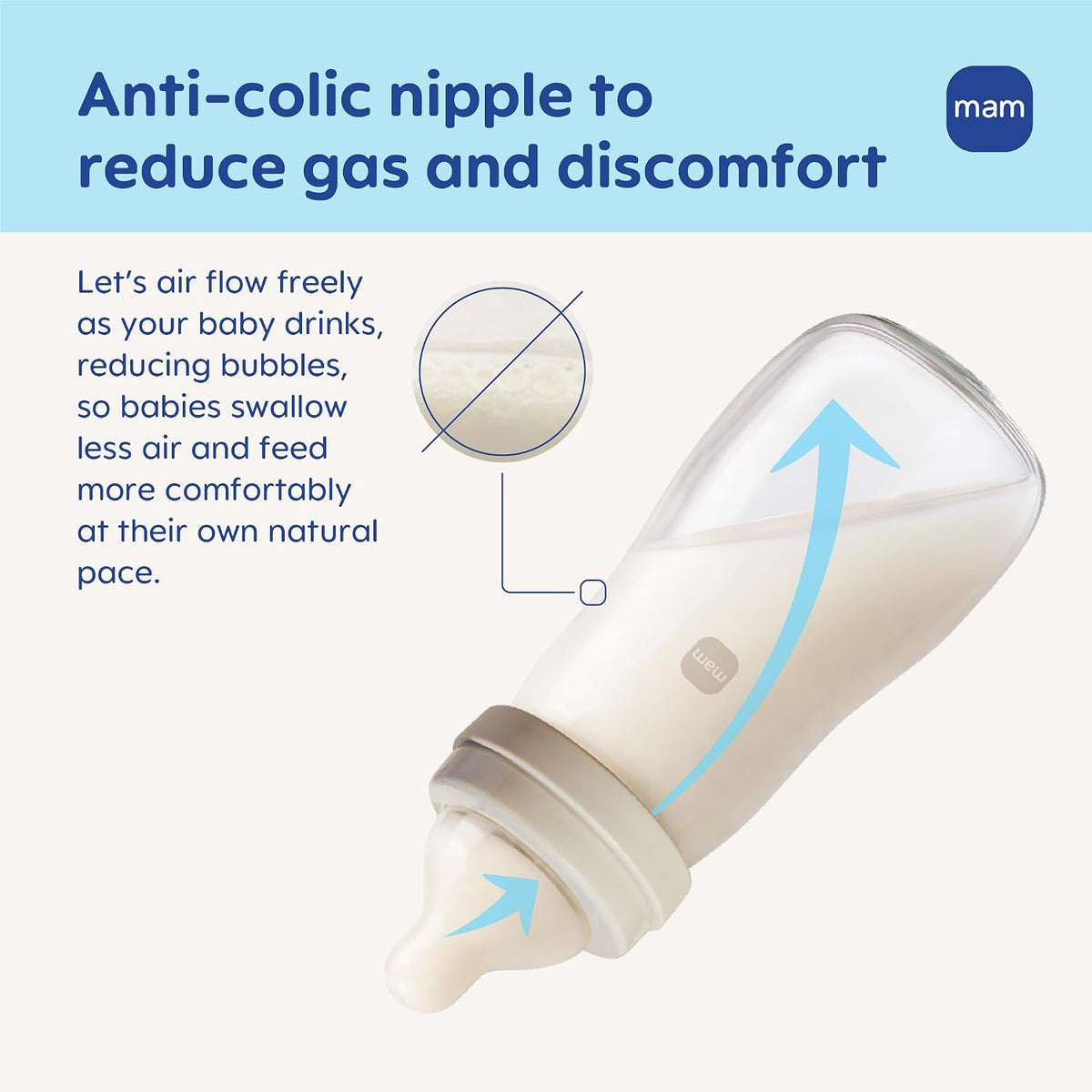 MAM 6oz Pure Glass Feel Good Anti-Colic 0+ Months Baby Bottle, 3 Pk, Unisex - Image 4
