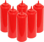 TrueCraftware set of 6 red squeeze bottles front view
