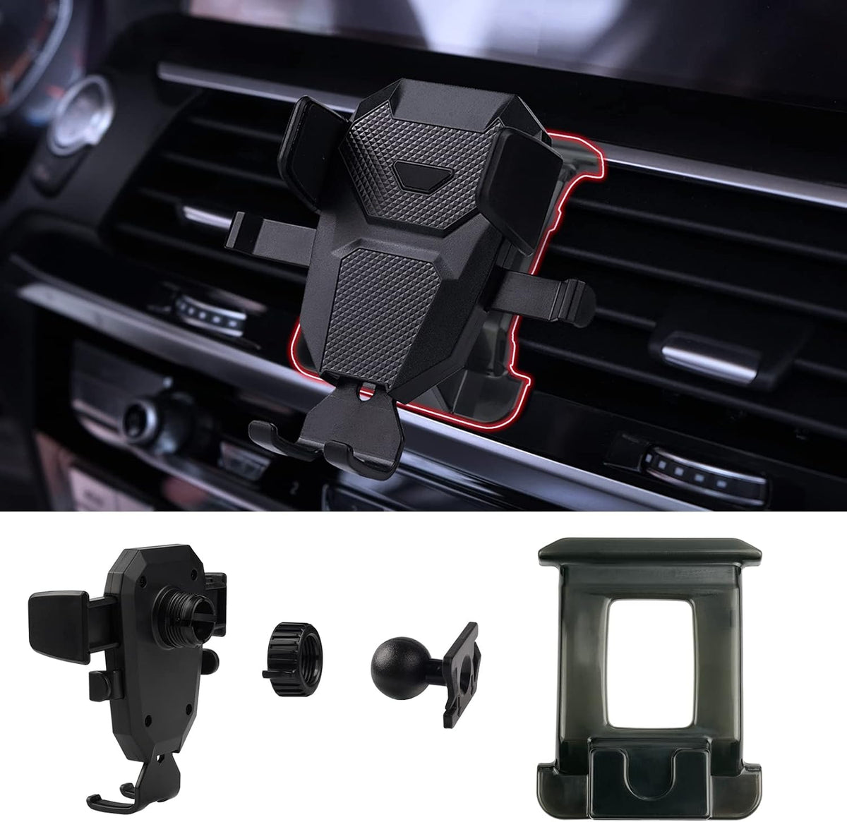 Karltys F150 Car Phone Holder for 2015-2020 Ford F-150 Accessories, Cell Phone Holder Air Vent Phone Mount for F-150, Never Blocking Hands Free Thick Case Friendly Holder for 4-7 Inch Phones - Image 9