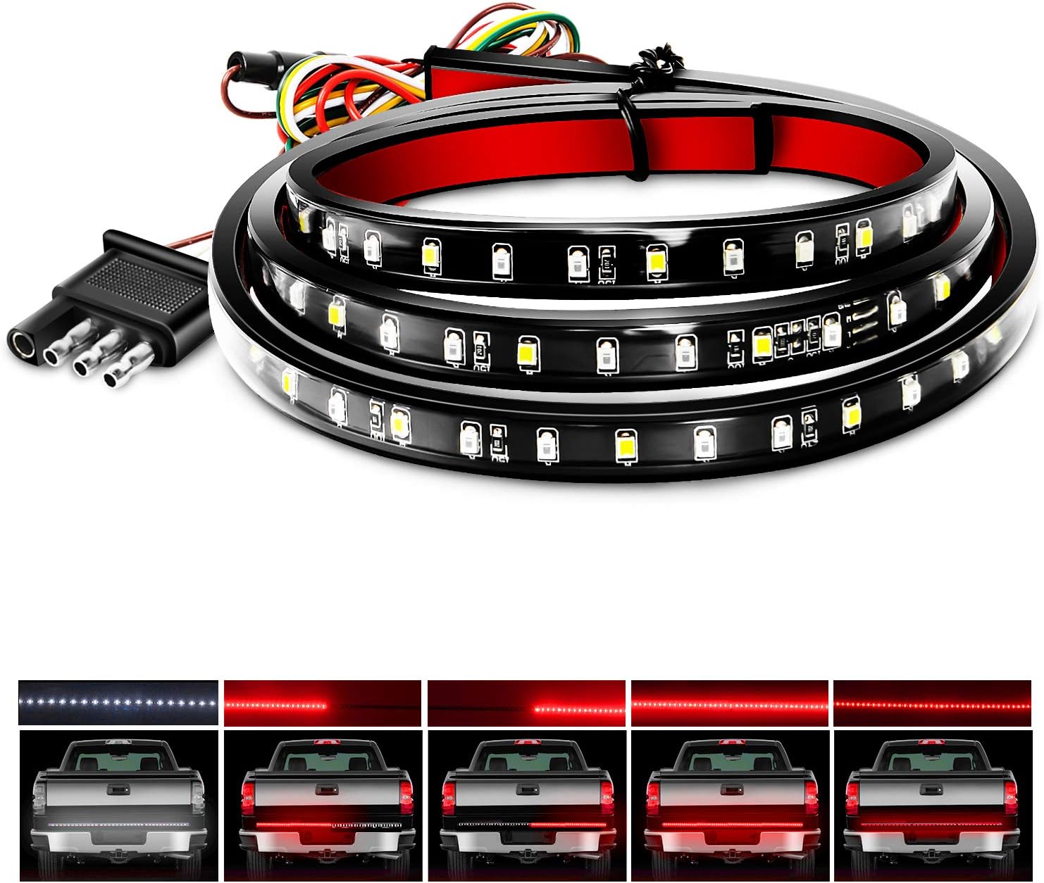 Nilight 48 inch LED tailgate light strip rear view for trucks