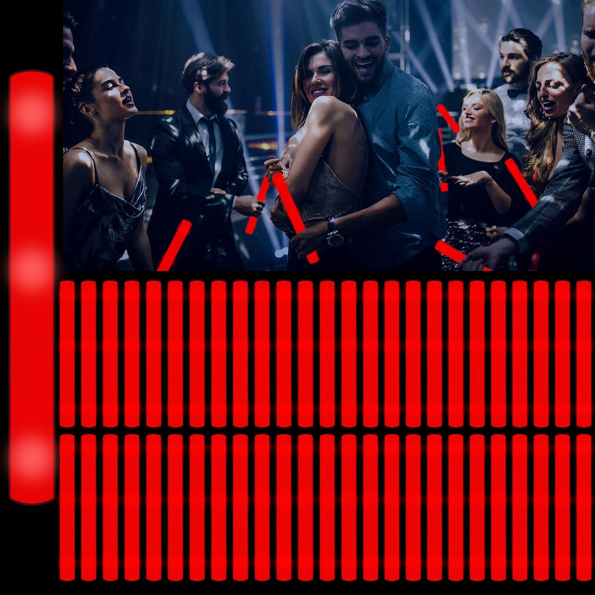 YOFOBU 48 Pack LED Glow Foam Sticks front view in red