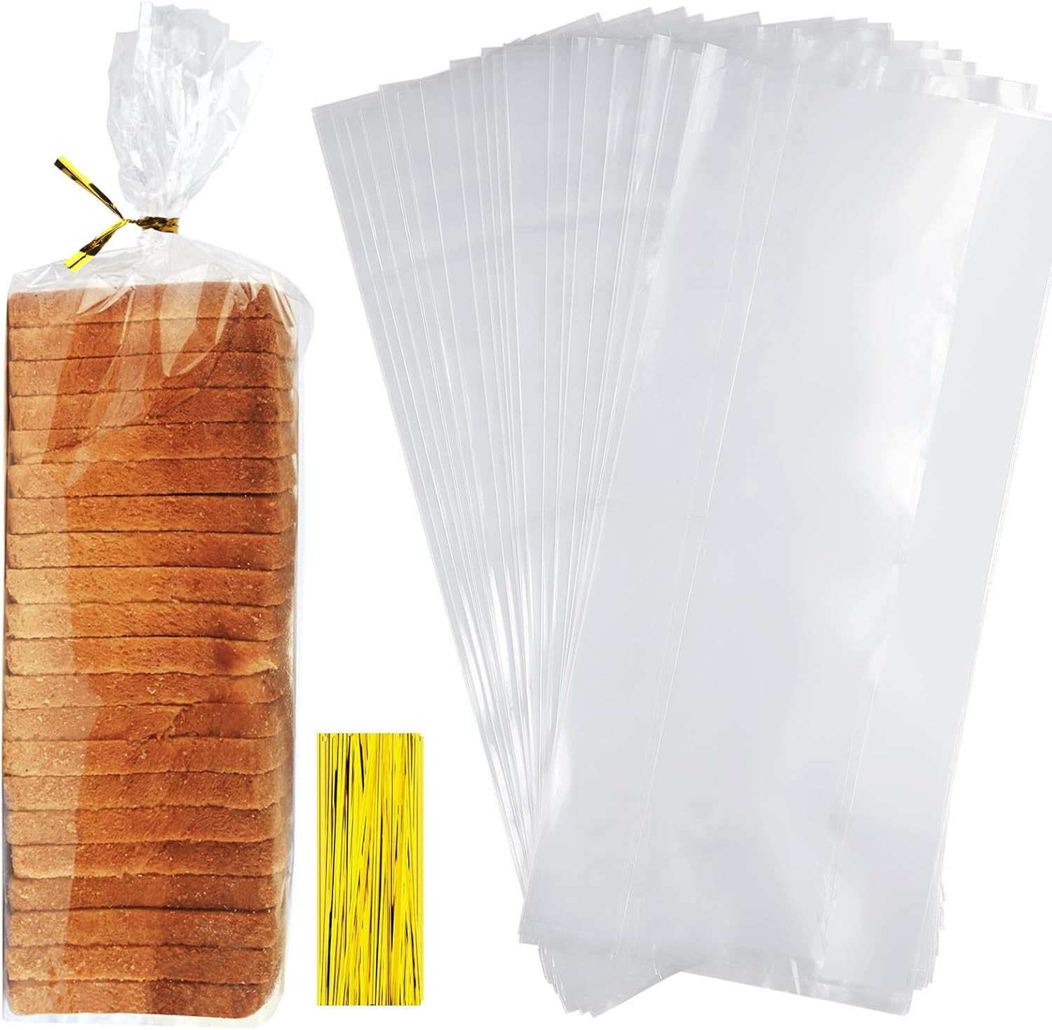 Reastar Clear Plastic Bread Bags 30 pack front view for homemade loaf storage.
