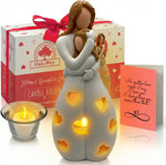 OakiWay mother daughter candleholder statue front view