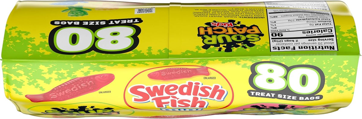 SOUR PATCH KIDS and SWEDISH FISH Mini Soft & Chewy Gummy Candy Variety Pack, Bulk Candy, 80 Treat-Size Snack Packs - Image 15