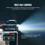Olight compact flashlight mounted on rail system