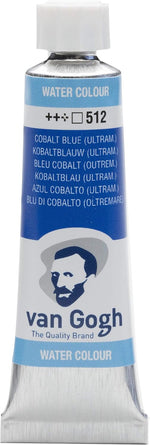 Van Gogh watercolor paint tube front view showing Cobalt Blue Ultramarine 512
