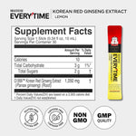 Close-up of the easy-tear opening mechanism on the Jung Kwan Jang Everytime lemon ginseng stick.