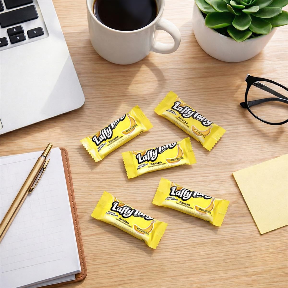 Soft banana flavor chewy candy pieces for party favors and candy bowls