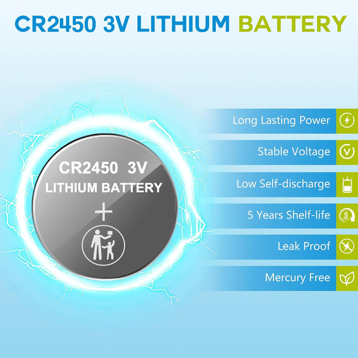 Volkate 3V lithium coin cell battery blister pack