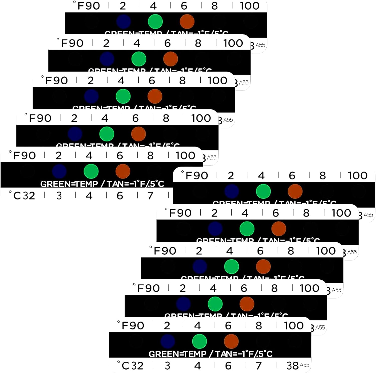 20 Pack Adhesive Temperature Strips (90-100°F), Disposable Thermometer Stickers for Urine Testing with 90°F to 100°F Range for Quick Specimen Temperature Reading - Image 1