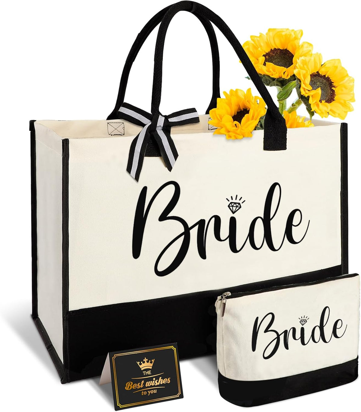 Vanqruo bride canvas tote bag front view