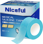 Niceful silicone medical tape front view pack of two blue rolls for gentle wound care