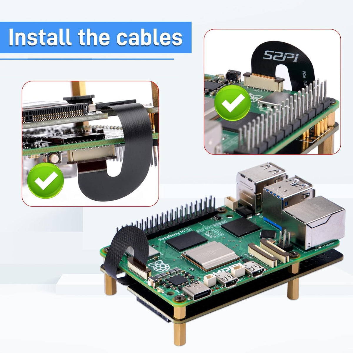 GeeekPi N07 bottom board installed with solid-state drive