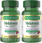 Natures Bounty melatonin 3 mg dietary supplement rear label details